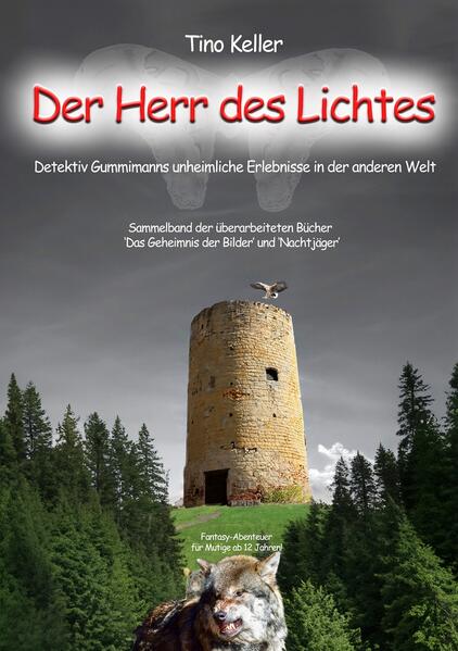 Zwei spannende Fantasy- Abenteuer für Kinder und Jugendliche ab 11 Jahren! Aber auch Erwachsene werden ihre Freude daran haben! Die Geschichten sind mit dem bekannten Detektiv Gummimann, der die Fähigkeit hat, sich gross und klein zu machen. Diese Fähigkeit hilft ihm, Fälle zu lösen, bei denen andere Detektive scheitern. Aber sie muss ein Geheimnis bleiben, nur ausgewählte Bekannte von ihm, dürfen davon wissen, sonst würde er von Anfragen überrannt. Gummimann ist ein normaler Mensch, kein Held! Beim ersten Fall wird er von einem Herrn Jaeger beauftragt, drei verschwundene Bilder zu suchen. Dieser Jaeger ist ein unsympathischer Mensch und Gummimann traut ihm nicht. Er bekommt von ihm ein Bild, auf dem der vermutliche Ort der Bilder zu sehen sei. Überraschenderweise findet er sie auch damit. Doch die Bilder zu bekommen ist mit vielen Hindernissen verbunden, bei denen nur seine Fähigkeit hilft. Dieser Jaeger glaubt, dass diese Bilder ihn zu einem angeblichen Schatz führen sollen, und als er ihn nicht findet, vermutet er, Gummimann hätte ihn gestohlen. Er zwingt ihn, mithilfe der Bilder ihn zu holen. Aber die Bilder führen ihn nicht zu einem Schatz, sondern in eine andere Welt. Jaeger ist verschwunden, dafür trifft er drei Jugendliche, die zu wissen glauben, wo der Schatz ist. Dabei hört er vom Herrn des Lichtes, der das Land beschützen soll, aber nicht kann, denn der Schatz, ein gläserner Schmetterling, ist die Verbindung zu ihm. Doch der Schmetterling ist verschwunden und damit der Kontakt zum Herrn des Lichtes unterbrochen. Um das Land zu schützen, wollen die drei Jugendlichen und er, den Schmetterling suchen. Es muss schnell gehen, denn der Herrscher eines anderen Landes, ist dabei ihr Land zu überfallen … Ein Jahr später kommt er ein Hilferuf aus diesem Land und Gummimann weiss, dass etwas Schreckliches geschehen sein muss. Widerwillig geht er zurück, und was er dann erlebt, sprengt alle seine Vorstellungen. Der Herr des Lichtes ist verstummt und eine fremde, unheimliche Macht will in die Ländereien eindringen.