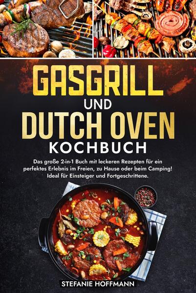 Entdecke die ultimative Kocherfahrung mit einem 2-in-1-Kochbuch, das sowohl die Kunst des Grillens mit einem Gasgrill als auch das Kochen mit einem Dutch Oven meisterhaft kombiniert. Dieses Kochbuch ist ideal für alle Outdoor-Kochbegeisterten, die die Vielseitigkeit beider Kochmethoden voll ausschöpfen möchten. Warum dieses Kochbuch wählen? Hier sind die Vorteile beider Kochmethoden: - Schnelles und präzises Grillen: Erlebe die Bequemlichkeit und Kontrolle eines Gasgrills mit schnellem Anzünden und präziser Temperaturregelung für perfekt gegrillte Gerichte. - Vielseitigkeit des Dutch Ovens: Nutze die robuste und vielseitige Art des Dutch Ovens für Schmoren, Braten, Backen und mehr - ideal für das Kochen im Freien. - Geringe Rauchentwicklung und intensiver Geschmack: Genieße das raucharme Kochen eines Gasgrills und die geschmacksintensivierende Wirkung des langsamen Garens im Dutch Oven. - Innovative Rezepte und einfache Anleitungen: Beide Kochtechniken bieten kreative Rezepte und leicht verständliche Anleitungen, die von Grillanfängern bis zu erfahrenen Outdoor-Köchen jedem zugänglich sind. Was bietet das Kochbuch? - Breite Auswahl an Rezepten: Von raffinierten Vorspeisen und Hauptgerichten bis hin zu verführerischen Desserts, sowohl auf dem Gasgrill zubereitet als auch im Dutch Oven gekocht. - Kreative und vielfältige Zubereitungsmethoden: Lerne neue Grill- und Kochtechniken kennen und erweitere Deinen kulinarischen Horizont mit abwechslungsreichen Geschmackskombinationen. - Praktische Tipps für beide Kochgeräte: Nutze die Tipps und Tricks, um das Beste aus Deinem Gasgrill und Dutch Oven herauszuholen. - Anpassungsfähige Rezepte für jede Gelegenheit: Egal, ob für eine große Grillparty oder ein gemütliches Essen im Freien, dieses Buch hat für jeden Anlass das passende Rezept. Dieses einzigartige 2-in-1-Kochbuch bietet Dir nicht nur eine Fülle von köstlichen Rezepten, sondern auch die Flexibilität, zwischen zwei beliebten Outdoor-Kochmethoden zu wählen. Hol es Dir jetzt und bringe Dein Kochen im Freien auf ein neues Level!