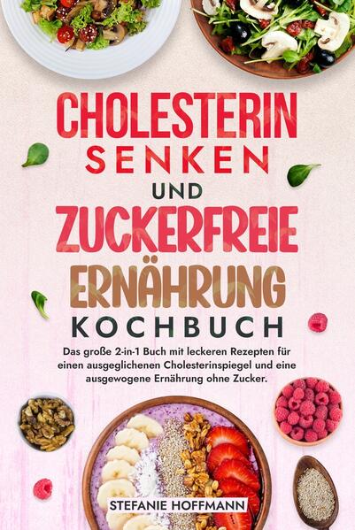 Entdecke das ultimative Kochbuch für eine gesündere Ernährung, das sowohl Rezepte zur Senkung Deines Cholesterinspiegels als auch zur Reduzierung Deines Zuckerkonsums bietet. Dieses 2-in-1-Kochbuch ist Dein perfekter Begleiter, um gesunde und leckere Gerichte in Deinen Alltag zu integrieren, die Dein Wohlbefinden steigern und Deine Gesundheit nachhaltig verbessern. Warum dieses Kochbuch wählen? Hier sind die Vorteile beider Ernährungsweisen: - Steigerung der Energie: Sowohl eine cholesterinarme als auch zuckerfreie Ernährung tragen dazu bei, dass Du Dich energiegeladener fühlst und den Tag mit mehr Vitalität starten kannst. - Verbesserung der Herzgesundheit und des Stoffwechsels: Durch die Reduzierung von schlechtem LDL-Cholesterin und überschüssigem Zucker kannst Du Risiken für Herzerkrankungen, Schlaganfälle und Diabetes minimieren. - Gewichtskontrolle: Ballaststoffreiche Lebensmittel, die sowohl arm an Cholesterin als auch frei von zugesetztem Zucker sind, unterstützen eine gesunde Gewichtsregulierung. - Förderung der allgemeinen Gesundheit: Beide Ernährungsweisen tragen dazu bei, Deinen Blutdruck und andere gesundheitliche Werte zu optimieren. Was bietet das Kochbuch? - Vielfältige Rezepte: Von morgendlichen Frühstücksideen über nahrhafte Hauptgerichte bis hin zu verführerischen Desserts - dieses Rezeptbuch bietet für jede Mahlzeit und jeden Geschmack das passende Rezept. - Einfache Zubereitung: Alle Rezepte sind klar und einfach beschrieben, sodass sie leicht nachzukochen sind, auch ohne umfangreiche Kocherfahrung. - Gesundheitliche Vorteile: Jedes Gericht wurde sorgfältig so konzipiert, dass es gesundheitliche Vorteile bietet, ohne dass Du auf Geschmack verzichten musst. - Zeitsparende Rezepte: Die meisten Gerichte sind schnell und einfach zubereitet, ideal für vielbeschäftigte Menschen, die gesund essen möchten. Hol Dir jetzt dieses Kochbuch und beginne Deine Reise zu einer gesünderen Lebensweise. Dein Körper wird es Dir danken!