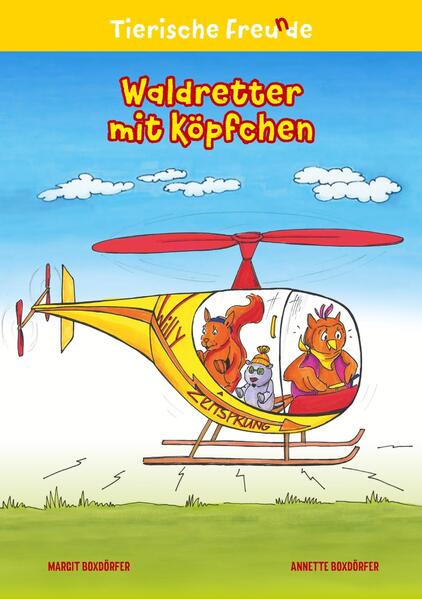 Als die drei Freunde, Eule Helmine, Maulwurf Toby und Eichhörnchen Mia den neu gebastelten Helikopter ‚Willy Zeitsprung‘ betreten, hebt der plötzlich wie ferngesteuert ab. Ganz verdattert sieht Dachs Benno seine Freunde einfach entschwinden. Das Ziel der Reise ist die nahe Zukunft. Das stand von Anfang fest. Als die drei dort landen, stellen sie entsetzt fest, dass die Zukunft sehr schrecklich aussieht: Alles ist zu einer Betonwüste geworden. Selbst ihr Dorf ‚Tannengrün‘ gibt es nicht mehr. Doch Jammern hilft jetzt nicht weiter. Schon bald erfahren die Freunde, weshalb Helmines Großmutter sie alle in die Zukunft geschickt hat. Dank der Hilfe von Kater Charlie, der die riesige, graue Einkaufshalle bewacht, und den alten Zeitungen der Apothekermaus Lupina erfahren die drei Freunde Stück für Stück, was mit ihrem geliebten Wald passiert ist. Doch nun heißt es, das Geschehene rückgängig zu machen. Der vierte Band der Serie ‘Tierische Freu(n)de‘ schildert, wie es den Freunden mit Witz und jede Menge kluger Einfälle gelingt, ihr Dorf Tannengrün vor den menschlichen Zweibeinern zu retten. Denn die wollen den ganzen Wald für sich allein. Und der Bürgermeister von Dorf Tannengrün, Specht Heribert, lässt sich leider darauf ein und nimmt ihre Geschenke an.