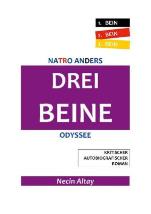 NATRO ANDERS "DREI BEINE"-ODYSSEE Kritischer autobiografischer Roman Necin Altay 1. BEIN + 2. BEIN + 3. BEIN Egal welche Nationalität, Religion, Hautfarbe sie haben, der Traum, d. h. die größte Sehnsucht, aller wie das Wasser ihren Weg findenden und zu allem fähigen Menschen auf der Welt ist der-/dieselbe. Die mit investigativen Inhalten, Dokumenten, Schaubildern und Fotos bestückte, humorvolle, faszinierende, in dieser Zeitreise, in der der Mensch, die Gesellschaft, die Kultur, die Migration hinterfragt/unter die Lupe genommen werden, chronologisch, analytisch und kritisch erzählte, überraschende, aufklärende, zum Nachdenken anregende, phasenweise traurig stimmende, auf die von Menschen mit Kurzzeitgedächtnis nicht zu vergessen werden sollende zahlreiche historische Ereignisse eingehende und/aber auch Hoffnung gebende, fiktive Elemente/Fantasieprodukte enthaltende reale Lebensgeschichte, die "DREI BEINE"-Odyssee, eines "GAKs", eines Vertreters der zweiten Generation Türken in Deutschland, mit drei Leidenschaften und drei Grundprinzipien zwischen zwei Generationen, zwei Kulturen, zwei Sprachen ... Ein umfassendes, außergewöhnliches, zeitloses Werk/Nachschlagewerk, geschmückt mit Themen, die nie an Aktualität verlieren und in dem sich ganz bestimmt jeder auf der Welt wiederfinden wird