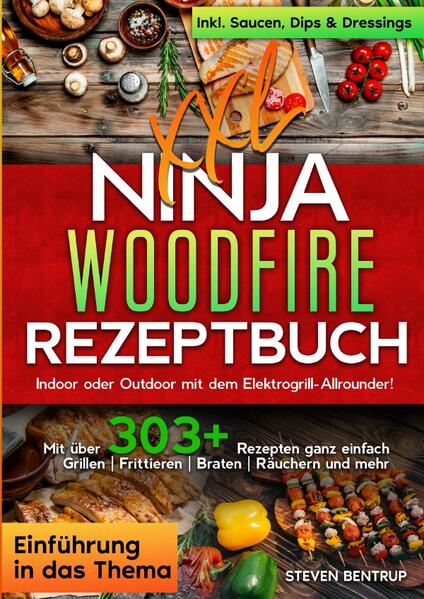 Dieses Woodfire-Kochbuch ist voll von köstlichen, leicht zuzubereitenden Rezepten! Mit über 303+ Rezepten zur Auswahl, finden Sie in diesem Kochbuch bestimmt das, wonach Sie suchen... Kann der Woodfire Grill… …den rauchigen Geschmack, nach dem Sie sich sehnen, in einem kompakten und vielseitigen Paket liefern? Finden wir es heraus! Tauchen wir tief in die Welt des Ninja Woodfire Outdoor Grills ein. Ninja ist bekannt für seine hochwertigen Küchengeräte und hat sich mit diesem eleganten und vielseitigen Grill/BBQ-Smoker an die Outdoor-Küche herangewagt. Eigenschaften des Grills - 7 Kochfunktionen: Der Ninja Woodfire verfügt über sieben verschiedene Kochfunktionen, darunter Grillen, Räuchern, Braten, Backen, Dörren, Frittieren und Aufwärmen. Diese Vielseitigkeit bedeutet, dass Sie Lebensmittel auf verschiedene Arten zubereiten können, vom Anbraten von Steaks bis zum Knusprigmachen Ihrer luftgefrorenen Lieblingsgerichte. Sie können sogar Desserts backen oder Obst und Gemüse dehydrieren. - Grillrost und Frittierkorb: Diese beiden Zubehörteile sind so konzipiert, dass sie die ideale Kochfläche für verschiedene Arten von Lebensmitteln bieten. Der Grillrost eignet sich perfekt zum Anbraten von Fleisch und zum Erzielen der begehrten Grillmarkierungen, während der Garkorb für empfindlicheres Grillgut wie Fisch und Gemüse geeignet ist und ein gleichmäßiges Garen ohne Anhaften gewährleistet. (mehr Informationen finden Sie im Buch) Sie sind auf der Suche nach … ✅ 303+ leckere Rezepte (u.a. Frühstück, Fleisch- und Fischgerichte, Salate, Suppen, Snacks, Desserts uvm.) ✅ Einführung in das Thema ✅ Den richtigen Zutaten ✅ Inklusive Vielzahl leckerer Saucen & Dips Rezepte Leckere Gerichte und gute Anhaltspunkte gefällig? Dann greifen Sie jetzt zu!