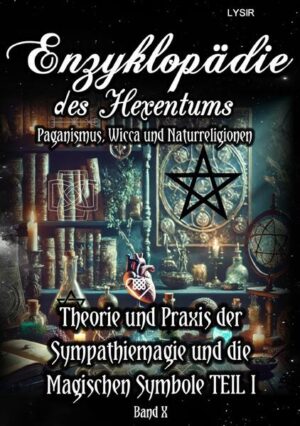 Im zehnten Band der „Enzyklopädie des Hexentums“ werden die tiefen Geheimnisse der Sympathiemagie erforscht, eine der ältesten und vielseitigsten Formen der Magie. Zunächst widmet sich dieser Band ausführlich der Theorie der Sympathiemagie, wobei der Fokus auf dem Hexentum und naturmagischen Praktiken liegt. Grundlegende Konzepte und magische Fachwörter werden detailliert erläutert, um ein umfassendes Verständnis dieser magischen Disziplin zu ermöglichen. Verschiedene Zaubersprüche, die autarke Schwingungen und Energien beinhalten, werden vorgestellt, um ein tiefes Verständnis zu vermitteln. Die Praxis der Sympathiemagie wird im Abschnitt „Sympathiemagische Praxis – Bildzauber & Hexenflaschen“ vertieft, wo die Anwendung dieser Technik im rituellen Kontext detailliert beschrieben wird. Von der Vorbereitung über die Durchführung bis hin zur Nachbereitung solcher Rituale erhält man umfassende Einblicke. Techniken zur Kreation und Destruktion werden behandelt, um die gesamte Bandbreite dieser magischen Praxis darzustellen – von Ritualen des Wohlwollens und der Heilung bis hin zu Ritualen des Schadens und des Fluchs. Ein weiterer wichtiger Abschnitt befasst sich mit magischen Symbolen als Analogien und Korrespondenzen. Diese Symbole spielen eine zentrale Rolle in der Sympathiemagie und sind für das Verständnis und die Anwendung von Zaubern und Ritualen unerlässlich. Im Kapitel „Magische Symbole im Einzelnen erklärt – Teil 1“ werden Symbole wie das Ankh, die astrologischen Planeten und Sternzeichen, das Auge des Horus, der Baum des Lebens und viele magische Symbole mehr detailliert analysiert und erklärt. Diese Symbole, die aus verschiedenen Kulturen und Traditionen stammen, werden in ihrer Bedeutung und Anwendung umfassend beleuchtet. Dieses Werk bietet einen tiefgründigen Einblick in die Theorie und Praxis der Sympathiemagie. Es dient sowohl als Nachschlagewerk als auch als praktischer Leitfaden für alle, die die Pfade der Sympathiemagie beschreiten möchten.