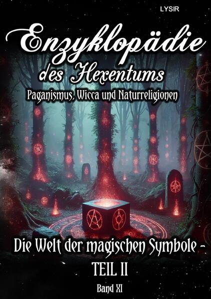 Im elften Band der „Enzyklopädie des Hexentums“ wird die faszinierende und vielschichtige Welt der magischen Symbole weiter erforscht. Jedes Symbol wird detailliert erklärt, um ein umfassendes Verständnis seiner Geschichte, seiner Verwendung und seiner Bedeutung zu vermitteln. Der Band beginnt mit den hermetischen Elementdreiecken und platonischen Körpern, die grundlegende Darstellungen der Elemente und der heiligen Geometrie in der hermetischen Tradition sind. Das Hexagramm, bekannt aus verschiedenen esoterischen Traditionen, wird in seiner Vielseitigkeit und Symbolik untersucht. Weiter geht es mit den Hörnern von Odin, einem Symbol aus der nordischen Mythologie, das Weisheit und göttliche Macht repräsentiert. Der Kreis als Symbol der Vollkommenheit und des ewigen Zyklus wird ebenso betrachtet wie die Labrys, eine doppelschneidige Axt, die mit matriarchalen Kulturen und weiblicher Kraft assoziiert wird. Die Lilie/Fleur-de-lis und der Lorbeerkranz/Eichenlaub sind Symbole von Reinheit. Das Ogham, ein keltisches Alphabet, das sowohl zur Kommunikation als auch für magische Zwecke genutzt wird, wird ausführlich erklärt. Der Ouroboros/Uroboros, die sich selbst verzehrende Schlange, symbolisiert Unendlichkeit. Das Pentagramm, ein zentrales Symbol im Hexentum. Runen, werden in ihrer magischen Bedeutung dargestellt. Der Schildknoten und keltische Knoten repräsentieren die endlose Natur. Das Sonnenkreuz/Radkreuz und das Sonnenrad/Rad des Jahreskreises/Schwarze Sonne/Lauburu sind wichtige Symbole. Die Spirale symbolisiert Wachstum, Wandel und die Reise der Seele. Der Thors-Hammer – Mjölnir ist ein mächtiges Schutzsymbol aus der nordischen Mythologie. Der Tripple-Moon repräsentiert die dreifache Göttin in ihren Aspekten als Jungfrau, Mutter und weise Alte. Die Triquetra und die Triskele sind keltische Symbole. Das Vévé/Veve ist ein heiliges Symbol im Voodoo. Schließlich wird das Ying-Yang als Symbol des Gleichgewichts!