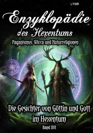 Im sechzehnten Band der „Enzyklopädie des Hexentums“ stehen die Mysterien der göttlichen Energien im Mittelpunkt. Zu Beginn führt der Abschnitt „Göttin und Gott im Tanz der Erkenntnis“ in die dynamische Beziehung dieser beiden zentralen Figuren im Hexentum ein. Darauf folgt eine Darstellung der Göttin, des Weiblichen und ihrer zentralen Rolle in der magischen Praxis und im spirituellen Verständnis des Hexentums. Besondere Aufmerksamkeit wird der Animaund Animus-Energie der Götter gewidmet, um die inneren, psychologischen Aspekte dieser Energien zu beleuchten und praktische Anwendungen aufzuzeigen. Die vielfältigen Gesichter und Aspekte der Göttin werden detailliert beschrieben, von der Jungfrau, die Freiheit und Neuanfang symbolisiert, über die Mutter, die Fruchtbarkeit und nährende Kraft repräsentiert, bis hin zur Greisin, die für Weisheit und Übergänge steht. Auch die dunklen Aspekte der Göttin werden durch die Furie beleuchtet, die Transformation und Zerstörung verkörpert. Ein komplexes Kapitel widmet sich den Definitionen und Erklärungen von Gott und Göttin sowie der dualen Energien von Animus und Anima. Hier wird ein tiefes Verständnis der Balance dieser Energien im Hexentum vermittelt, ergänzt durch essenzielle kosmische Betrachtungen. Anschließend wird die Bedeutung des männlichen Prinzips und seine Manifestationen in der magischen Praxis behandelt. Der Gott zeigt sich in verschiedenen Aspekten: als Kind der Verheißung, das Hoffnung und Erneuerung symbolisiert, als Greenman, der Natur und Wachstum verkörpert, und als junge Hirsch oder Gehörnte Jäger, der für Jagd und Schutz steht. Weitere Aspekte umfassen den Königshirsch, der königliche Macht und Führung repräsentiert, den Sonnenkönig, der Lebensenergie verkörpert, und den Kornkönig, der die Ernte und Wiedergeburt symbolisiert. Der Gott manifestiert sich auch als Herr der Mysterien, der das Verborgene und Okkulte repräsentiert, und als Herrscher der Unterwelt, der Tod und das Jenseits verkörpert.