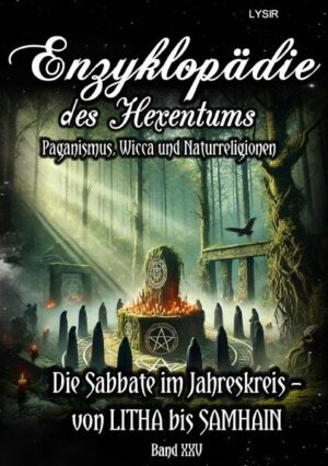 Im fünfundzwanzigsten Band der „Enzyklopädie des Hexentums“ werden die Sabbate von Litha bis Samhain umfassend behandelt. Dieser Band vereint detaillierte theoretische Erläuterungen und praktische Rituale, um die tiefen Verbindungen und Bedeutungen dieser Feste im Jahreskreis zu erforschen und zu erleben. Der Fokus liegt auf der magischen und rituellen Praxis, die es ermöglicht, die Energien der Jahreszeiten und die göttlichen Kräfte zu ehren und in das eigene Leben zu integrieren. Der Abschnitt „Die Sabbate im Jahreskreis – Ausführliche Theorie und rituelle Praxis“ bietet eine tiefgehende Einführung in die Ursprünge, Bedeutungen und Praktiken der Sabbate. Diese Feste markieren die wichtigen Übergänge und Höhepunkte im Jahresverlauf und dienen als kraftvolle Zeiten der Reflexion, Erneuerung und Verbindung mit den natürlichen Zyklen von Mutter Natur. Die „Universelle Öffnung aller Sabbatrituale“ schafft einen heiligen Raum, in dem die Energien der Feier kanalisiert und fokussiert werden können. Hierbei kommen Rituale wie der Energiekegel, die henochische Raumdefinition und die Bannung, Segnung und Weihe der fünf Elemente zum Einsatz. Zudem gibt es universelle Rituale für solare und lunare Sabbate sowie für die Schließung aller Sabbatrituale, um die magische Praxis zu strukturieren und zu intensivieren. Ein weiteres Highlight dieses Bandes sind die detaillierten Sabbatrituale für Litha, Lughnasadh, Mabon und Samhain. Jedes Ritual beinhaltet spezifische Invokationen bedeutender Göttinnen und Götter wie Isis, Osiris, Arianrhod, Lugh, Ashera und Enki. Diese Invokationen bringen die besonderen Energien und Kräfte der jeweiligen Gottheiten in das Ritual ein, um die magische Praxis zu vertiefen. Von der Fülle des Sommers bei Litha über die erste Ernte bei Lughnasadh und das Gleichgewicht von Tag und Nacht bei Mabon bis hin zur Feier der Transformation und der Verbindung zu den Ahnen bei Samhain: Jede Feier wird detailliert erklärt und rituell umgesetzt.