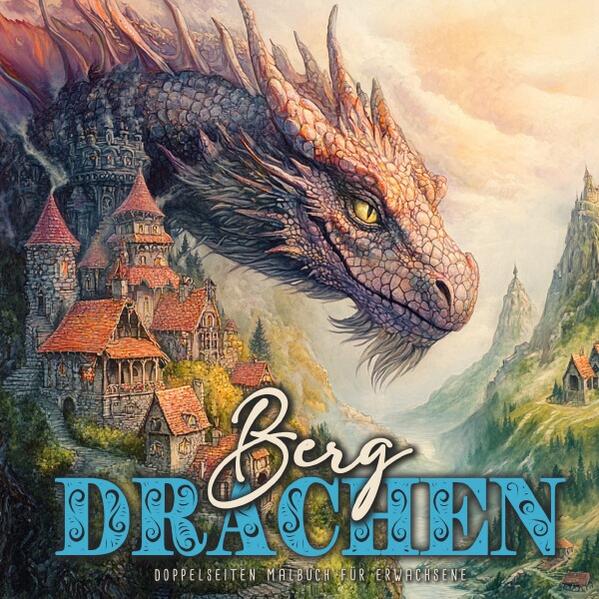 Berg-Drachen Malbuch für Erwachsene in Graustufen: Ein doppelseitiges Malbuch mit wunderschönen Drachen in den Bergen, mit Wasserfällen, kleinen Dörfern und Häusern, 8,5x8,5 Zoll, 54 Seiten, viele verschiedene Drachen und Stile (chinesisch, europäisch) Fantasy-Drachen -Dörfer und Häuser Täler mit Flüssen und Wasserfällen doppelseitig: ein Bild über 2 Seiten, plus „Hellgraues Drachenmuster“ auf der Rückseite, um ein Durchdrücken zu verhindern (kann aber auch ausgemalt werden) Das Malbuch ist eher für fortgeschrittene Coloristen, da die Umrisse manchmal nicht deutlich sichtbar sind und daher dem Ausmaler viel Freiheit lassen, eigene Stile einzubringen, wie Wischtechnik, abstrakte oder impressionistische Farbgebung. Ein Drachen-Malbuch für alle Fantasy-Fans, Drachenliebhaber und Mystik-/Mythen-Fans