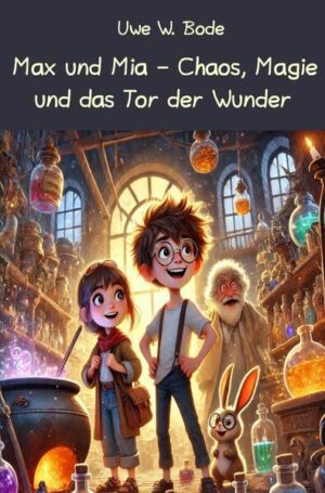 Max und Mia dachten, der alte Schlüssel in der Werkstatt ihres Großvaters sei nur ein vergessener, rostiger Fund – doch als er eine geheime Tür öffnet, finden sich die Geschwister plötzlich im fantastischen Reich von Nyrandia wieder! Eine Welt voller sprechender Hasen, singender Bäume und durchgedrehter Feen. Doch als Max an einem magischen Kessel von Professor Puhummel herumrührt (wie könnte er auch widerstehen?), geht alles schief: Drachen verlieren ihre Flügel, Maulwürfe fliegen, und die Bäume erzählen plötzlich schlechte Witze! Nun liegt es an Max, Mia und ihrem neuen Freund Fips, dem frechen Hasen, das Chaos zu beseitigen. Aber um das zu schaffen, müssen sie Rätsel lösen, durch ein klebriges Puddingmoor waten und den launischen Kobold Knorz überreden, ihnen zu helfen. Ein turbulentes Abenteuer über Freundschaft, Mut und die Kunst, auch in den größten Missgeschicken das Gute zu sehen – und jede Menge Spaß zu haben!