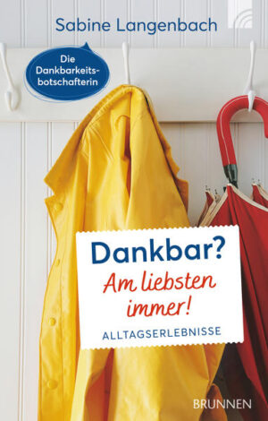 Sabine Langenbach ist Dankbarkeitsbotschafterin. In ihrem Buch „Dankbar? Am liebsten immer!” zeigt Sabine Langenbach überzeugend, dass Dankbarkeit das Leben positiv verändert. Die Mutter einer behinderten Tochter ist überzeugt: Mit einer dankbaren Haltung kommt man besser durchs Leben — vor allem glücklicher und zufriedener. Während des Corona Lockdowns hat Sabine Langenbach damit begonnen, Dankbarkeitsimpulse auf ihrem YouTube Kanal zu veröffentlichen. Es sind alltägliche Situationen und Schlagzeilen aus den Nachrichten, aus denen sie Dankbarkeitsgeschichten macht. Ihr ist es wichtig, dass Dankbarkeit immer auch ein Gegenüber hat, deshalb ist „Gott sei Dank” für sie keine Floskel, sondern Lebensmotto, das ihr Leben zufriedener macht. „Sabine berührt nicht nur als Dankbarkeitsbotschafterin, sondern auch als christlicher Mensch die Herzen ihrer Leser und Leserinnen und Leser. Ihre Themen drehen sich um Dinge, die uns allen auf der Seele liegen. Und dank Ihrer warmherzigen und weitsichtigen Impulse, gelingt es bei stetigem Anwenden dann auch, diese Mauer der Angst, des Frustes oder es Unwohlseins zu durchbrechen. Vielen Dank für jede deiner schönen Ideen, liebe Sabine. Du machst die Welt für so viele zu einem besseren Ort.” Norman Gräter, mehrfach preisgekrönter Inspirations-Redner