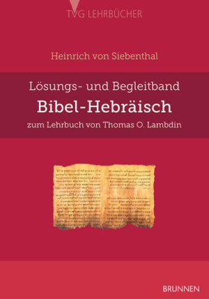 Wer das Hebräische erlernen will-zumal im Selbststudium-hat an dem Standardwerk von Thomas O. Lambdin, Lehrbuch Bibel-Hebräisch, herausgegeben von Heinrich von Siebenthal, einen vorzüglichen Lehrer. Zum Überprüfen der erworbenen Sprachkenntnisse und zur Kontrolle der Übungen ist dieser Lösungs- und Begleitband die ideale Ergänzung zum Lehrbuch. Er bietet die Lösungen zu den Übungen des Lehrbuches, manche davon mit klärenden Anmerkungen und Hinweisen. Weitere Teile enthalten zusätzliche, den Lernprozess fördernde Hilfen: a) einige Übungen (mit Lösungen), die dem schnelleren Einstieg in die Schriftlehre dienen