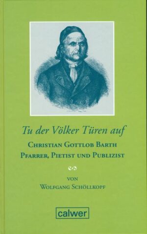 Dieser Band gibt überraschende Einblicke in die Prägung, die Sichtweisen und das außergewöhnliche Lebenswerk des eigenwilligen Theologen Christian Gottlob Barth (1799-1862). Barth war ein umtriebiger, für seine Zeit außergewöhnlicher Mann. Neben seiner Tätigkeit als Prediger und dem Engagement für die Mission galt Kindern und Jugendlichen seine besondere Aufmerksamkeit. Im Jahr 1838 ließ sich Barth vom Pfarrdienst befreien und wurde Leiter des neugegründeten Calwer Verlags. Neben zahllosen Veröffentlichungen stammt auch ein Welt-"Bestseller" des 19. Jahrhunderts aus seiner Feder: seine "Zweymal zwey und fünfzig biblische Geschichten für Schulen und Familien", in fast 500 Ausgaben erschienen, übersetzt in über 80 Sprachen.