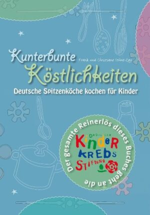 Jeden Tag eine gute (Zu-)tat Bei diesem Kochbuch spielen Kinder die Hauptrolle. Die Autoren, Frank und Christiane Stüwe-Zay, haben viele leckere Rezepte von Sarah Wiener, Ralf Zacherl, Eckart Witzigmann und rund 20 weiteren Spitzenköchen zusammengetragen. Das Ziel: die Geschmacksknospen unserer Kleinen auf vielfache und geschmackvolle Weise zu kitzeln. Auf rund 144 phantasievoll gestalteten Seiten finden Eltern zahlreiche tolle Kochideen - zum Beispiel Marsmenschen, Drachenfüßler oder Paolas Schokoladenpudding. Das Besondere: Die Erlöse aus dem Buch kommen der deutschen Kinderkrebsstiftung zugute. Kunterbunte Köstlichkeiten aus dem Ceres Verlag, das bedeutet jeden Tage eine gute (Zu-)tat.