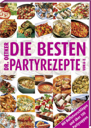 Großes Familienfest, Überraschungs-Geburtstagsfeier oder Abend mit Freunden? Es gibt viele Anlässe, eine Party zu feiern. Und es gibt noch mehr Möglichkeiten, die Gäste mit diesen 230 Rezeptideen von A bis Z zu verwöhnen. Besonders praktisch sind die tollen Buffetvorschläge von Fingerfood bis Halloween. Damit werden 10-12 Personen ganz bestimmt glücklich. Denn alle Partyrezepte wurden von Dr. Oetker erprobt und gelingen garantiert.