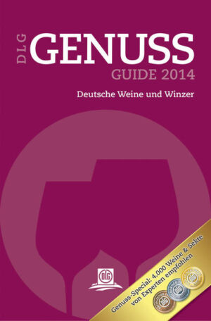 Trends, Tipps, rund 4.000 prämierte Weine und Sekte sowie eine Vielzahl deutscher Spitzenwinzer im Porträt. Der neue Genuss-Guide Wein bietet eine Fülle von Hintergrundinformationen rund um das Thema Wein und Testergebnisse aus allen Weinregionen Deutschlands. Hier finden Sie unter anderem: – Die Winzer, Sekterzeuger & Jungwinzer des Jahres – Die TOP-Weine der Bundesweinprämierung – Das Erfolgskonzept der Genossenschaften – Wein & Speisen mit Fisch, Fleisch, Käse oder Schokolade und Desserts – Regionale Weinmenüs von Köchen aus allen Anbaugebieten – DLG-Weinprüfer im Porträt – Tipps für die private Weinprobe, Weineinkauf, Lagerung, Gläser – Weinkollektionen für Ihre Degustation – Trends & Prognosen für die aktuellen Jahrgänge … und vieles mehr.