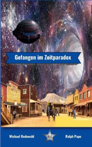 Der vorliegende Roman handelt von dem Zusammentreffen zweier Welten, wie sie unterschiedlicher kaum sein können Im Jahr 2153 wird die Welt von einem einzigen Staat, der UNITED STATES OF PLANETS (USOP) regiert, zusammen mit der Künstlichen Intelligenz GOLEM. Um eine Lösung für die Überbevölkerung auf der Erde zu finden, startet die EXTREMUS 1 von der Mondbasis, in den Weltraum, auf der Suche nach bewohnbaren Planeten für die Menschheit. Durch eine nicht vorhersehbare Raumzeitverschiebung wird die EXTREMUS 1 und ihre Besatzung ins Jahr 1882 zurückversetzt. Nach der Landung ihres Shuttles auf der Erde suchen sie nach einer Möglichkeit zur Rückkehr in ihre Zeit. Tauchen Sie ein in das Abenteuer der besonderen Art. Wie wird die Crew im Jahre 1882 im Wilden Westen überleben? Gibt es eine Rückkehr? Lassen Sie sich überraschen! Die Autoren Ralph Pape und Michael Rodewald wünschen viel Vergnügen www.michael-rodewald-autor.de