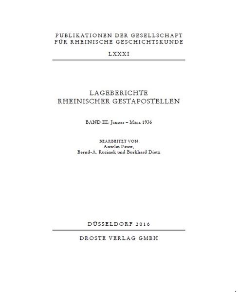 Lageberichte rheinischer Gestapostellen | Bundesamt für magische Wesen