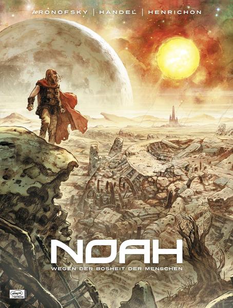 Was haben die Filme The Wrestler, Black Swan und The Fighter mit dem Comic "NOAH" gemeinsam? Den Regisseur, denn Szenarist des auf vier Bände angelegten Fantasy- Werks ist kein geringerer als Darren Aronofsky! Uns erwartet ein wahrhaft episches Comic- Projekt über den biblischen Arche- Erbauer Noah, basierend auf einem bislang unverfilmten Drehbuch des Oscar- prämierten Filmemachers. Die als Tetralogie angelegte Graphic Novel stellt für den Regisseur von „Black Swan“ und „The Wrestler“ einen Schritt auf die derzeit beginnende Verfilmung dar. Die Hauptrolle übernimmt Russell Crowe, u.a bekannt durch seine Oscar- prämierte Leistung in "Gladiator". Mit den Bildern aus der Feder von von DCund Marvel- Zeichner Niko Henrichon bekommt Aronofskys Version des Weltuntergangs jetzt eine visuelle Entsprechung: Die Welt mutet apokalyptisch an. Es hat sehr lange Zeit nicht geregnet, die Erde ist von Dürre bedroht. Die Menschen rotten sich zusammen, aber ihr Leben wird bestimmt durch Hass, Mord, Hunger und Elend ...