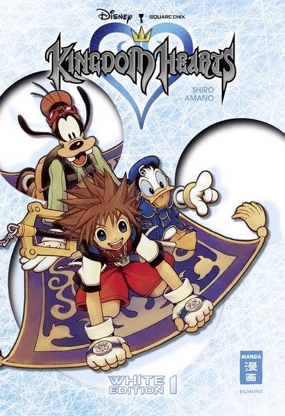 Die erste Mangareihe des erfolgreichen Kingdom- Hearts- Universums in einer edlen Schmuckausgabe, komplett mit neuen Covern und Band 1 mit 12 Farbseiten. Diese Ausgabe ist exklusiv nur auf Deutsch erhältlich! Der Klassiker mit der fantastischen Story um den kleinen Sora mit seinem Schlüsselschwert und all den bekannten Disneyfiguren begeistert Euch seit über einem Jahrzehnt. Videospiel + Disney + Manga ergibt euer Lieblingsrezept für tapfere Helden, spannende Abenteuer und große Gefahren!