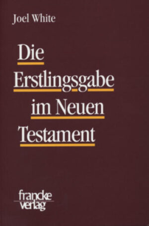 Im Gegensatz zu vielen anderen Metaphern im Neuen Testament, die schon häufig untersucht wurden, gab es bisher keine ausführliche Untersuchung des Begriffs 'Erstlingsgabe'. Diese Lücke schließt das vorliegende Buch von Joel White, Dozent für Neues Testament an der Freien Theologischen Akademie in Gießen. White analysiert den neutestamentlichen Gebrauch des Begriffs gegen seinen alttestamentlichen und frühjüdischen Hintergrund und zeigt, dass hinter dem Begriff Konzeptionen stehen, die für die Geschichte und Theologie des Urchristentums von weitaus größerer Bedeutung sind, als zumeist angenommen wird.