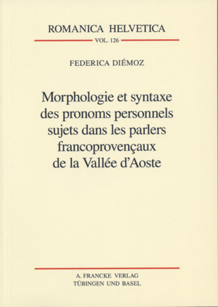 Morphologie et syntaxe des pronoms personnels sujets... | Federica Diémoz