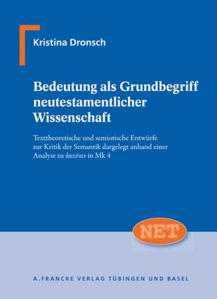 Die vorliegende Arbeit bietet einen Beitrag zur Klärung der theoretischen Grundlagen neutestamentlicher Wissenschaft: Kristina Dronsch analysiert den Begriff der Bedeutung und zeigt auf, inwiefern die Ergebnisse der theoretischen Explikation des Bedeutungsbegriffs für die Exegese von Mk 4,1-34 und die dortige Verwendung des Wortes a'???'e?? Gewinn bringend angewendet werden können. Auf der Grundlage einer semiotischen Bedeutungsbestimmung, die im Gefolge der texttheoretischen Entwürfe von J. Petöfi, T. van Dijk und U. Eco methodisch in Bezug auf Mk 4,1-34 Gestalt gewinnt, werden für die Exegese Regelnder Bedeutungszuweisung erarbeitet, die diesen Grundbegriff neutestamentlicher Wissenschaft zu erhellen vermögen.