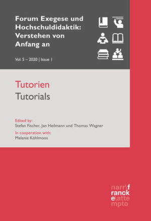 Contributions Jan Heilmann / Stefan Fischer / Thomas Wagner Auf Augenhöhe. Tutorien in der akademischen Lehre Heike Kröpke Tutorinnen und Tutoren-wertvolle Stützen in der Lehre. Hilfestellung zur Implementierung von Tutorien Theresa Rahel Ziegler Tutorien in der Bibelwissenschaft. Aktueller Einsatz und Perspektiven Sebastian Döpp / Meret Strothmann Wie lehrende und lernende Historikerinnen und Historiker zusammenarbeiten. Die Tutorien im Rahmen des Integrierten Proseminars am Historischen Institut der Ruhr-Universität Bochum Teaching Examples Florian Oepping / Tanja Scherer Die Schulung von Tutorinnen und Tutoren. Hochschuldidaktische Weiterbildung als Qualitätssteigerung für die fachliche Lehre Paul-Gerhard Klumbies Der Online-Bibelkommentar (OBK). Ein Lehr-/Lernbeispiel Frontend Stefan Fischer http://wabashcenter.wabash.edu. Wabash Center-For Teaching and Learning in Theology and Religion Book Reviews Olga Zitzelsberger, Thomas Trebing, Guido Rößling, Sabine General, Annette Glathe, Jacqueline Gölz, Henrike Heil, Tina Rudolph, Biljana Stefanovska, Micheal Sürder (Hg.): Qualifizierung von Fachtutor*innen in interdisziplinärer Perspektive (Blickpunkt Hochschuldidaktik 135), Bielefeld 2019, 299 Seiten, ISBN 978-3-7639-6044-6 rezensiert von Melanie Köhlmoos Mirjam Zimmermann / Ruben Zimmermann: Handbuch Bibeldidaktik (utb 3996), Tübingen 22018, 836 Seiten, ISBN 978-3-825-24921-2 rezensiert von Robert Schelander Interview with ... Göran Eidevall