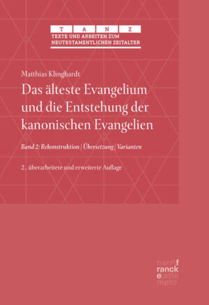 Die Studie beschreibt den Ursprung und den Weg der Evangelientradition vom Anfang bis zum kanonischen Vier-Evangelienbuch. Sie legt dar, dass das marcionitische Evangelium das älteste Evangelium ist, das von allen kanonischen Evangelien benutzt und bearbeitet wurde. Die Folge dieser These ist ein neues Bild von der Entstehung der Evangelien. Es unterscheidet sich grundlegend von allen anderen Modellen (z. B. der Zwei-Quellentheorie)-mit weitreichenden Konsequenzen für viele wichtige Bereiche der neutestamentlichen Wissenschaft. Bd. 2 enthält die Rekonstruktion des ältesten Evangeliums mit der Dokumentation der häresiologischen Zeugen und der handschriftlichen Varianten. Ein detaillierter Kommentar begründet jede einzelne Rekonstruktionsentscheidung und zeichnet die Überlieferungsschritte für einzelne Logien und Perikopen nach. Eine deutsche Übersetzung und eine Liste der Entsprechungen zwischen dem ältesten Evangelium und den Lukas-Varianten komplettieren den Band.