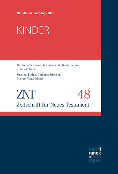 So geläufig frühchristliche Texte sind, die metaphorisch von "Kindern" sprechen, etwa in der Rede von der Gotteskindschaft oder dem Annehmen des Gottesreiches "wie ein Kind", so wenig standen Kinder und Kindheit lange Zeit als kultur- und sozialgeschichtliches Thema auf der bibelwissenschaftlichen Agenda. Mittlerweile wird hierzu jedoch intensiv und ertragreich geforscht. Das vorliegende Heft der ZNT führt in diese Forschung ein und setzt sie mit eigenen Beiträgen fort. Mit Beiträgen von Reidar Aasgaard, Wolfgang Grünstäudl, Ursula Ulrike Kaiser, Susanne Luther, Annette Merz, Albertina Oegema, Bert Jan Lietaert Peerbolte und Anna Rebecca Solevag.