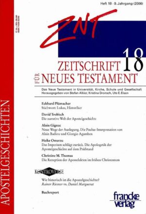 Inhalt Neues Testament aktuell Uta Poplutz: »M-Quelle« oder Konglomerat? Forschungsüberblick zum sogenannten matthäischen »Sondergut« Zum Thema Klaus Wengst: Keine »Antithesen«, sondern Auslegung der Tora: Zu Mt 5,17-48 Michael Schneider: Dialog der Gegner: Ein Blick auf das Matthäusevangelium mit Michail Bachtin Stefan Alkier: Konzeptionen, Beobachtungen und Überlegungen zur intertextuellen Schreibweise des Matthäusevangeliums Kontroverse Einleitung zur Kontroverse »Gerechtigkeit« bei Matthäus: Ethisch oder christologisch? (Hanna Roose) Roland Deines Gerechtigkeit, die zum Leben führt. Die christologische Bestimmtheit der Glaubenden bei Matthäus Manuel Vogel Die Ethik der »besseren Gerechtigkeit« im Matthäusevangelium Hermeneutik und Vermittlung Elaine M. Wainwright »Das Wort G*ttes ist lebendig und wirksam«. Eine neue Lektüre von Mt 9,18-26 Buchreport Robert J. Myles The Homeless Jesus in the Gospel of Matthew (Kristina Dronsch) Matthias Konradt Das Evangelium nach Matthäus (Olaf Rölver)