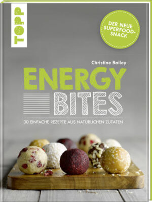 Lust auf gesunde Snacks, die schnell zubereitet sind, viel Energie schenken und dazu noch köstlich schmecken? Dann sind die Energy Bites genau das Richtige für Sie! Denn diese Superfood-Pralinen enthalten nicht nur besonders viel Eiweiß und Ballaststoffe, die lange satt machen und Heißhungerattacken vorbeugen, sondern enthalten auch kaum Zucker oder setzen sogar komplett auf natürliche Süßungsmittel. Ob als schnelles Frühstück, kleiner Snack für unterwegs, Fitness-Booster vor dem Sport oder als gesundes Geschenk aus der Küche - wählen Sie aus 30 einfachen und teilweise auch veganen oder glutenfreien Rezepten und erfahren Sie, wie Sie die Zutaten je nach Geschmack oder Ernährungsweise individuell kombinieren können.