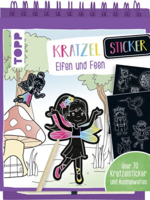 Stickerspaß zum Kratzeln! Im magischen Zauberwald gibt es einiges zu entdecken. In 16 süßen Welten zum Ausmalen tummeln sich so manche Feen und Kobolde. Mit über 70 Stickern zum Auskratzen und Einkleben sowie witzigen Funfacts rund um das Thema Feen und Elfen bietet dieses Buch, das sich durch das stabile Hardcover ideal für zu Hause und für unterwegs eignet, Kratzelund Stickerspaß für Kinder ab 5 Jahren! Inklusive Kratzstift zum Sofort- Loskratzeln!