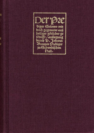 Zu den frischesten und ursprünglichsten Zeugnissen reformatorischer Schriftauslegung gehört der deutsche Kommentar zum Prediger Salomo des schwäbischen Reformators Johannes Brenz. In seiner sprachlichen Ausdruckskraft und Druckgestaltung ist dieses Buch eine der Kostbarkeiten frühneuhochdeutscher Literatur. Im inhaltlichen Zentrum steht die Auseinandersetzung des Glaubens mit der Welterfahrung und Philosophie. Fest verankert in der Gottesbeziehung vermag der Glaube die Wirklichkeit freimütig und selbstständig zu beurteilen.