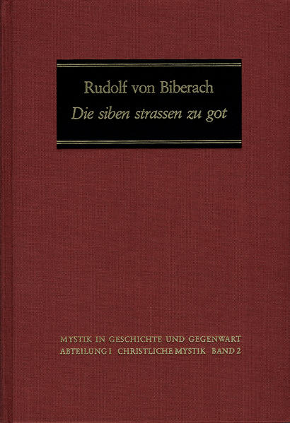 Rudolf (etwa 1270-1326) war Zeitgenosse Meister Eckharts und wirkte wie dieser in Straßburg, und zwar als Lektor und Magister am Studium Generale. Sein Hauptwerk wurde nicht nur vom Klerus gelesen, es kursierte auch an Universitäten sowie in Kreisen des Adels und des gehobenen Bürgertums, ein Indiz für den geistigen Rang, den ihm bereits Zeitgenossen zusprachen. ›Die sieben Wege zu Gott‹ überliefern ferner Texte und Ideen einer Reihe geistlicher und theologischer Autoren für das 14. bis 17. Jahrhundert.-›Die siben strassen zu got‹ dokumentieren, dass die Geschichte der Mystik auch eine Bildungsgeschichte ist, die durch die Vermittlung Rudolfs von Biberach an die nachfolgenden Jahrhunderte weitergegeben wurde.