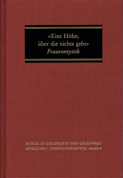 VORWORT-E. Gössmann: 'Ipsa enim quasi domus sapientiae'. Zur frauenbezogenen Spiritualität Hildegards von Bingen-U. Köpf: Mystik im Denken Bernhards von Clairvaux-M. Schmidt: 'die spilende minnevlut'. Der Eros als Sein und Wirkkraft in der Trinität bei Mechthild von Magdeburg-O. Langer: Meister Eckharts Lehre von der Gottesgeburt und vom Durchbruch in die Gottheit und seine Kritik mystischer Erfahrung-J. Jungmayr: Caterina von Siena-J. P. H. Clark: Die Vorstellung der Mutterschaft Gottes im Trinitätsglauben der Juliane von Norwich.