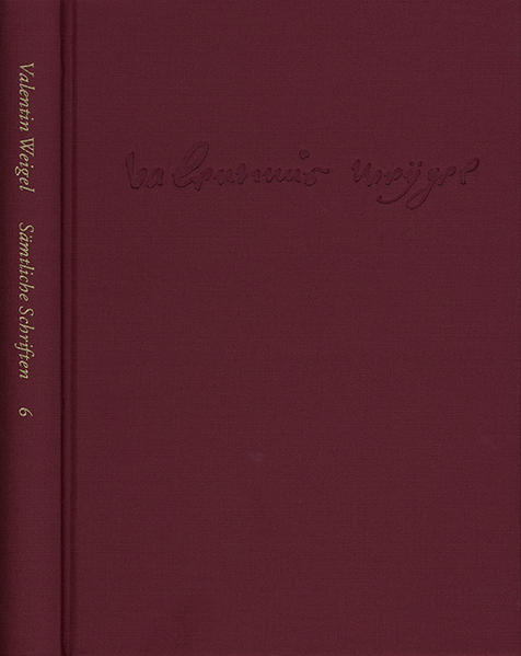 The main text is a revision of Valentine Weigel‹s ›Handschriftlichen Predigtensammlung‹ (Collection of Handwritten Sermons), published in 1977 and 1978 for the first time in instalments 6 and 7 of the ›Sämtlichen Schriften‹ (Collected Works). This collection, which was handed down in a handwritten form only, was written five years before Weigel‹s ›Postille‹ (devotional book) and is unfinished. It begins with a sermon on the first Sunday in Advent in 1573 and stops with a sermon on Judica Sunday in 1574. In a preface which he wrote on October 11 of the same year, Weigel describes his spiritually motivated concept of the ministry whose purpose is to lead its listeners »to that which lives within the spirit«.