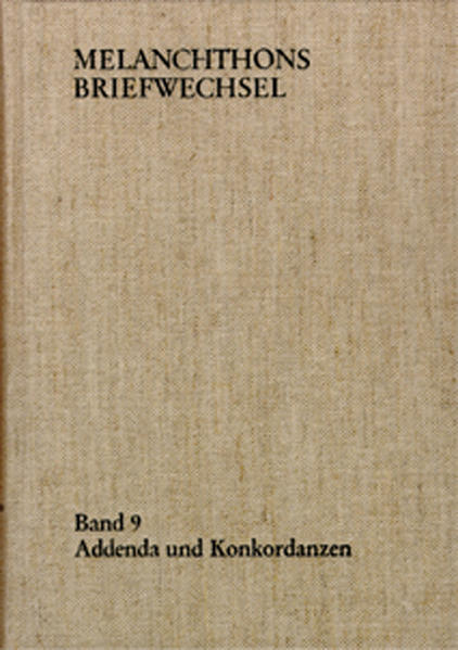 In the first part, this first volume of source material for the previous volumes contains those regesta, numbered consecutively, whose dates have not been determined or were not able to be exactly determined. These are followed by the dated addenda with sub-numbers and finally supplements and corrections of the regesta of volumes 1 to 8. The second part consists of concordances which will help to locate the letters in the older editions in ›Melanchthons Briefwechsel‹. (Melanchthon’s Correspondence) Included in this are ›Corpus Reformatorum‹ and the editions of Bindseil, Krause, Supplementa Melanchthoniana, a selection of Melanchthon’s works and finally the parts of Melanchthon’s correspondence contained as well in the volumes of letters of the Weimar edition of Martin Luther’s works.