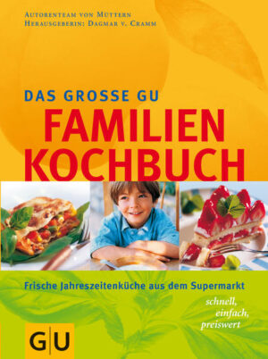 Jeden Tag für die Familie kochen - schnell, einfach, preiswert - und schmecken soll es auch noch jedem: das ist die tägliche Herausforderung für junge, oft gestreßte Mütter. Da es dazu kein Buch auf dem Markt gibt, publiziert Gräfe und Unzer das lang herbeigesehnte Standardwerk für kochende Mütter. Dieses Buch ist in erster Linie eine dicke Sammlung schneller, gesunder Rezepte, die aus dem Kochrepertoire von 4 jungen Müttern stammen - abwandelbar für alle, die am Tisch sitzen. Dazu gibt es ein Minimum an theoretischem Leseballast: die absolut notwendigen Basisinformationen helfen, die ganze Familie optimal zu ernähren.