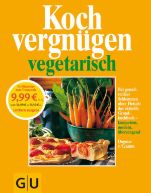 Die fleischlose Küche setzt ihre Erfolgsstory fort. Denn mit Gemüse und Co. lässt sich Gesundheit mit Fantasie aufs Appetitlichste kombinieren! Unser vegetarisches Grundkochbuch ist deshalb ein absolutes Muss für jeden, der sich und seine Familie gesund ernähren möchte. Mit vielen Hintergrund-Informationen und rund 270 Rezepten. Dazu viele Sonderthemen von Wochenend-Blitzkuren über Kochen mit Blueten und Aromen bis zu Büromahlzeiten.