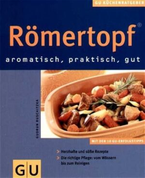 Aroma pur? Im Römertopf schmort alles sanft im eigenen Saft! Eine erfrischend-würzige Zitronenpoularde, zarter Lachs mit Fenchel oder auch mal ein exotisches Fischcurry - hier gibt es viele klassische und moderne Rezepte für komplette Mahlzeiten und aromatische Beilagen oder Desserts - alles aus einem Topf. Während die gefüllten Kohlrabi oder süße Rotwein-Birnen im Ofen leise schmurgeln, können Sie sich ruhig anderen Dingen widmen. Denn im Römertopf brennt nichts an, braucht nichts umgerührt zu werden und der Herd bleibt sauber!