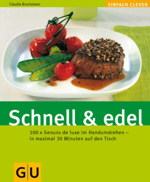 Schnell und edel kochen ist ein Ding der Unmöglichkeit? Keineswegs, denn Schnell & edel aus der Hardcoverreihe Einfach clever zeigt, wie die Quadratur des Kreises gelingt: Über 100 Gourmetrezepte warten darauf, von eiligen Köchen fix gezaubert zu werden. Überraschend und bunt ist die Palette der Gerichte, mit denen man Gäste ohne viel Tamtam und ohne viel Geld auszugeben nachhaltig beeindrucken kann: Luxusvorspeisen wie pochierte Wachteleier im Feldsalatnest oder Jakobsmuscheln auf Orangennudeln, edle Hingucker wie Pfeffersteak oder Lachsforelle in der Salzkruste oder Edeldesserts wie Erdbeerherzen in Champagner oder Joghurt-Limetten-Creme. Es ist alles dabei, was große Genießer mit kleinem Zeitbudget glücklich macht. Zumal flexibles Kochen garantiert ist: Blitzvarianten zu den Rezepten bringen noch mehr Tempo ins Spiel, Zutaten-Tauschbörsen noch mehr Möglichkeiten und Luxuskicks noch mehr Ideen für edlen Pep. Dazu noch clevere Tricks für raffinierte Quickies aus dem Vorrat, schlaue Tipps fürs Zeitmanagement in der Küche und Menüvorschläge für jeden Anlass. Und das Rundum-Sorglos-Paket für den schnellen Edelgenuss ist geschnürt!