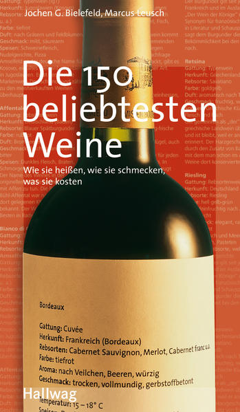 Kann man vom Namen eines Weins auf seinen Inhalt schließen? Was verbirgt sich hinter Bezeichnungen wie Amselfelder, Barolo oder Müller-Thurgau? Der Kompass "Die 150 beliebtesten Weine" lüftet diese Geheimnisse. In alphabetischer Reihenfolge listet er 150 Weine auf, die in Supermärkten, Weinfachhandlungen und Restaurants am häufigsten angeboten werden. Jeder Eintrag gibt Auskunft über die Herkunft, Farbe und Geschmack eines Weines. Er verrät, aus welchen Rebsorten ein Wein gekeltert wurde, wie lange er gelagert werden kann, bei welcher Temperatur er serviert werden sollte, was er kostet und zu welchen Speisen er am besten passt. Mit diesem Wein-Kompass kann jeder Leser auch aus einem großen Angebot leicht den Wein finden, der ihm schmeckt.