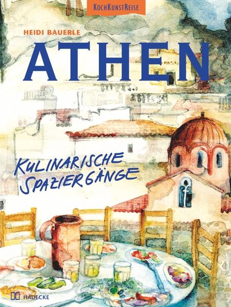 Kulinarische Spaziergänge und künstlerische Impressionen aus Athen. Heidi Bauerles zweite Heimat war Griechenland. Lange Jahre arbeitete sie als Innenarchitektin in Athen, lebte, malte, zeichnete und schrieb sie auf Santorin oder in ihrem Waiblinger Studio. Mit dem Zeichenblock und dem Notizbuch hat sie die malerische Altstadt Athens erkundet und nimmt den Besucher mit auf ihren Spaziergängen durch die Plaka, in kleine Tavernen mit rebenbewachsenen Innenhöfen oder in altbekannte Straßencafés („ein Athener Frühstück besteht aus einem Kaffee und einer druckwarmen Zeitung”). Mit Freunden, die sich in der griechischen Mythologie ebenso gut auskennen wie in griechischen Menükarten, probiert sie Häppchen und Hauptgerichte. Zwischen Ouzo und Retsina serviert sie dem Leser die vielen Köstlichkeiten Griechenlands (denn unter der Akropolis sind alle Spezialitäten des Landes zu finden) in Originalrezepten, die sie als Autorin mehrerer Kochbücher sachkundig und zum problemlosen Nachkochen aufgeschrieben hat. Und ganz nebenbei gibt sie zahlreiche Tipps für Einkehr- und Einkaufsmöglichkeiten in Athen. Ihre Bilder bezaubern, ihre Texte unterhalten und wecken die Lust, mit diesem Buch als kulinarischem Reiseführer die Plaka neu zu entdecken oder zuhause die Urlaubsgerichte nachzukochen.