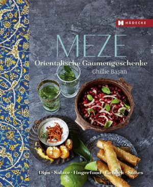 Orientalische Gastfreundschaft. Gibt es etwas Schöneres, als mit Freunden an einem Tisch zu sitzen und gutes Essen miteinander zu teilen? Das gegenseitige Reichen der Speisen und das gemeinsame Schwelgen im Genuss ist die schönste Form der Gastfreundschaft und macht auch aus Fremden Freunde. Meze eignen sich dazu perfekt: ihre Tradition ist das Herz und die Seele der Küche des Nahen Ostens. Sie lassen sich zur jeder Uhrzeit genießen, ob zu einem ganzen Menü zusammengestellt oder einzeln als kleiner Snack für zwischendurch. Die Rezeptauswahl der Erfolgsautorin Ghillie Ba?an reicht von kalten Meze wie Dips, erfrischenden Salaten oder gefülltem Gemüse, bis zur warmen Variante aus gebackenen Köstlichkeiten, kleinen Kebabspießen oder gebratenem Gemüse. Wer dann noch Platz hat, für den stehen frische Früchte, süß eingemachtes Obst und Gemüse, verführerisches Gebäck oder kleine Desserts zur Auswahl.