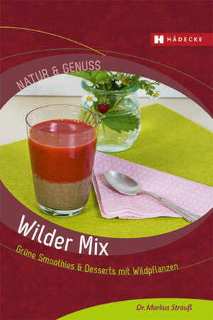 Smoothies grün & wild - Natur pur aus dem Mixer Grüne Smoothies mit Wiesen-Bärenklau, Gänseblümchen, Sommerlinde oder Vogelmiere, Pesto mit Gundermann und Wackelpudding mit Goji-Beeren, Johannisbeer-Schicht-Dessert, zweifarbiger Möhren-Smoothie oder Melonen-Minze-Eis: abwechslungsreich, verführerisch und gesund sind die Rezepte im neuen Buch von Dr. Markus Strauß, Wildpflanzenexperte und Autor der erfolgreichen Reihe „Natur + Genuss. Bestimmen, sammeln und zubereiten“. Zuerst werden die Wildpflanzen gesammelt und dann zusammen mit Obst, Salat oder Gemüse, Superfoods und Gewürzen im Mixer zu grünen Smoothies, Pestos, kalten Suppen, Eis oder Desserts verarbeitet. Die Rezepte sind einfach umzusetzen, schmecken köstlich und bieten dem Körper mit ihren ausgewogenen Kombinationen alle wichtigen Stoffe, um fit und gesund zu bleiben. Auf diese Weise ist die Versorgung mit Mineral-, Ballaststoffen und lebendigen Vitaminen unkompliziert, lecker und ohne Pillen möglich.