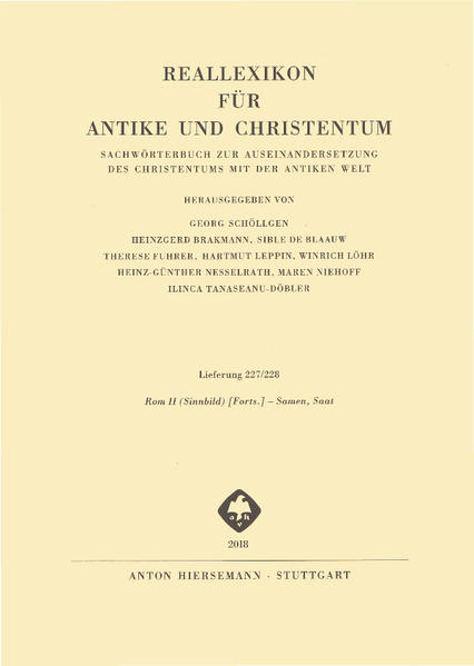 Herausgegeben von Georg Schöllgen, Heinzgerd Brakmann, Sible de Blaauw, Therese Fuhrer, Hartmut Leppin, Winrich Löhr, Heinz-Günther Nesselrath, Maren Niehoff, Ilinca Tanaseanu-Döbler Das auf etwa 35 Bände angelegte Reallexikon für Antike und Christentum ist das zentrale und umfassende Nachschlagwerk zur Erforschung der Spätantike, also der Epoche, die etwa die ersten fünf christlichen Jahrhunderte umfasst. In dieser Zeit nahm das Christentum Gestalt an, und zwar im Rahmen der antiken Kultur mit ihren mannigfachen heidnischen und jüdischen Traditionen. Die allmähliche Einordnung der christlichen Kirche in Staat und Gesellschaft der griechisch-römischen Welt und ihrer Nachbargebiete war der bedeutsamste Vorgang in der Spätantike und legte das Fundament der mittelalterlichen und neuzeitlichen Kultur. Deshalb werden im RAC nicht nur bestimmte Erscheinungen des religiösen Lebens, theologisch bedeutsame Begriffe und Vorstellungen in aller nötigen Tiefe dargestellt. Vielmehr finden Staat und Gesellschaft, Recht und Wirtschaft, Literatur, Kunst und Wissenschaften, Alltagsleben und materielle Kultur unter dem Gesichtspunkt der Auseinandersetzung des Christentums mit der antiken Welt insgesamt Berücksichtigung. Die Herausgeber: Georg Schöllgen ist Professor für Alte Kirchengeschichte und Patrologie an der Universität Bonn und Direktor des Franz Joseph Dölger-Instituts zur Erforschung der Spätantike. Heinzgerd Brakmann war Wissenschaftlicher Mitarbeiter und von 1995-2009 Stellvertretender Direktor des Franz Joseph Dölger-Instituts. Sible de Blaauw ist Professor für Frühchristliche Kunst und Architektur an der Radboud Universität in Nijmegen / Niederlande. Therese Fuhrer ist Professorin für Lateinische Philologie der Antike an der Universität München. Hartmut Leppin ist Professor für Alte Geschichte an der Universität Frankfurt a. M. Winrich Löhr ist Professor für Historische Theologie (Antike und Mittelalter) an der Universität Heidelberg. Heinz-Günther Nesselrath ist Professor für Klassische Philologie an der Universität Göttingen. Maren Niehoff ist Professorin für Jüdische Philosophie der Antike an der Hebrew University in Jerusalem / Israel. Ilinca Tanaseanu-Döbler ist Professorin für Religionswissenschaft an der Universität Göttingen.