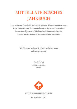 Mittellateinisches Jahrbuch. Internationale Zeitschrift für Mediävistik und Humanismusforschung: Band 57 (2022), Heft 2 |