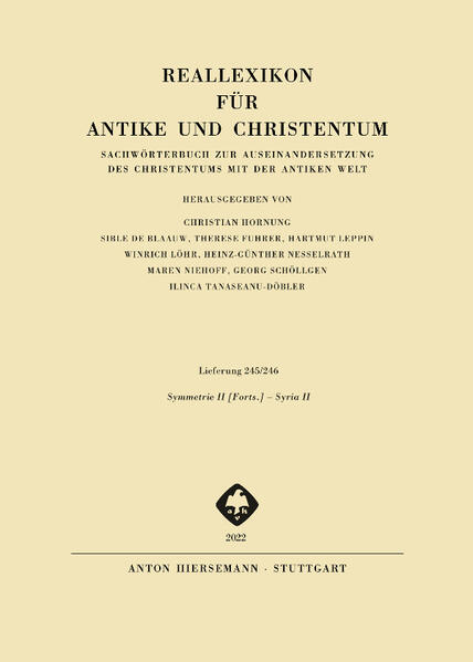 Herausgegeben von Christian Hornung, Heinzgerd Brakmann, Sible de Blaauw, Therese Fuhrer, Hartmut Leppin, Winrich Löhr, Heinz-Günther Nesselrath, Maren Niehoff, Georg Schöllgen, Ilinca Tanaseanu-Döbler Das auf etwa 35 Bände angelegte Reallexikon für Antike und Christentum ist das zentrale und umfassende Nachschlagwerk zur Erforschung der Spätantike, also der Epoche, die etwa die ersten fünf christlichen Jahrhunderte umfasst. In dieser Zeit nahm das Christentum Gestalt an, und zwar im Rahmen der antiken Kultur mit ihren mannigfachen heidnischen und jüdischen Traditionen. Die allmähliche Einordnung der christlichen Kirche in Staat und Gesellschaft der griechisch-römischen Welt und ihrer Nachbargebiete war der bedeutsamste Vorgang in der Spätantike und legte das Fundament der mittelalterlichen und neuzeitlichen Kultur. Deshalb werden im RAC nicht nur bestimmte Erscheinungen des religiösen Lebens, theologisch bedeutsame Begriffe und Vorstellungen in aller nötigen Tiefe dargestellt. Vielmehr finden Staat und Gesellschaft, Recht und Wirtschaft, Literatur, Kunst und Wissenschaften, Alltagsleben und materielle Kultur unter dem Gesichtspunkt der Auseinandersetzung des Christentums mit der antiken Welt insgesamt Berücksichtigung.