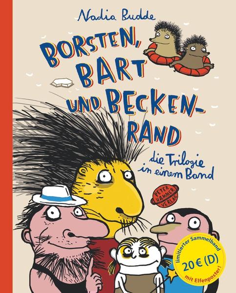 „Und außerdem sind Borsten schön" war der bejubelte Startschuss unserer Borsten- Trilogie. Viel zu attraktiv war Nadia Buddes schräges Personal, um es nur ein einziges Mal auftreten zu lassen. „Und irgendwo gibt es den Zoo" holte sie noch einmal auf die Bühne, „Auf keinen Fall will ich ins All" ein drittes Mal. In seinem 50. Jubiläumsjahr feiert der Verlag den Erfolg dieser unnachahmlichen Helden mit einem limitierten Sammelband. Elfenplakat inklusive.