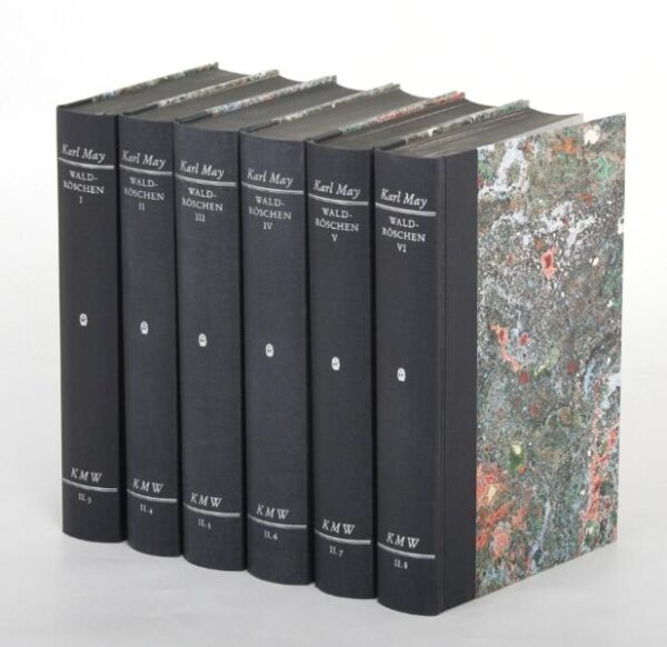 Vollständiger Neusatz der Lieferungsausgabe: H. G. Münchmeyer, Dresden 1882 bis 1884. Dieser Abdruck hat die Autorität relativ größter Manuskriptnähe. 2., unveränderte Auflage Da die Waldröschen-Manuskripte so wenig wie auch die Manuskripte der nachfolgenden Fortsetzungsromane erhalten blieben, bilden die im Verlag von H. G. Münchmeyer, Dresden, ab 1882 erschienenen Lieferungshefte des ›großen Enthüllungsromans über die Geheimnisse der menschlichen Gesellschaft‹ den primären, den Manuskripten also am nächsten stehenden, relativ verlässlichsten Textzeugen und somit die Grundlage der historisch-kritischen Edition. Serie: 3.840 Seiten, sechs Halbleinen-Bände mit Lesebändchen, Buntpapierbezug und Silberprägung