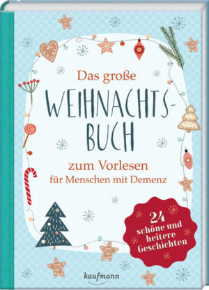 Das Weihnachtsbuch für ältere Menschen 24 Vorlesegeschichten für die Weihnachtszeit Dieses Buch begleitet durch die schöne Vorweihnachtszeit - mit Geschichten, die von zauberhaften oder lustigen Begebenheiten sowie von Adventsbräuchen und -ritualen erzählen und so eine große Portion Weihnachtsstimmung verbreiten. Regelmäßig lesbar als Adventskalender: 24 Geschichten für ältere Menschen oder Menschen mit Demenz: Leichte, kurze Texte in großer Schrift mit Impulsfragen, Gesprächsanlässen, Gedichten, Liedern und Ideen für die Adventszeit. Und mit jedem neuen Kapitel rückt Weihnachten näher! Zum Vorlesen und gemeinsamen Erinnern: Die Vorlesegeschichten sind so konzipiert, dass sie Erinnerungen bei den Zuhörenden wecken. Die Fragen am Ende der Erzählungen laden dazu ein, über eigene Erfahrungen rund um Weihnachten nachzudenken, Erinnerungen wachzurufen und miteinander ins Gespräch zu kommen. Vor allem aber sollen die Weihnachtsgeschichten und -gedichte Vorlesende und Zuhörende in eine weihnachtliche Stimmung bringen und Vorfreude auf das schönste Fest im Jahr wecken. Das Vorlesebuch zu Weihnachten: • Zum gelegentlichen Lesen in der Weihnachtszeit • Zum Vorlesen in der Gruppe • Zum täglichen Lesen im Advent • Für die Vorlesestunde an Heilig Abend